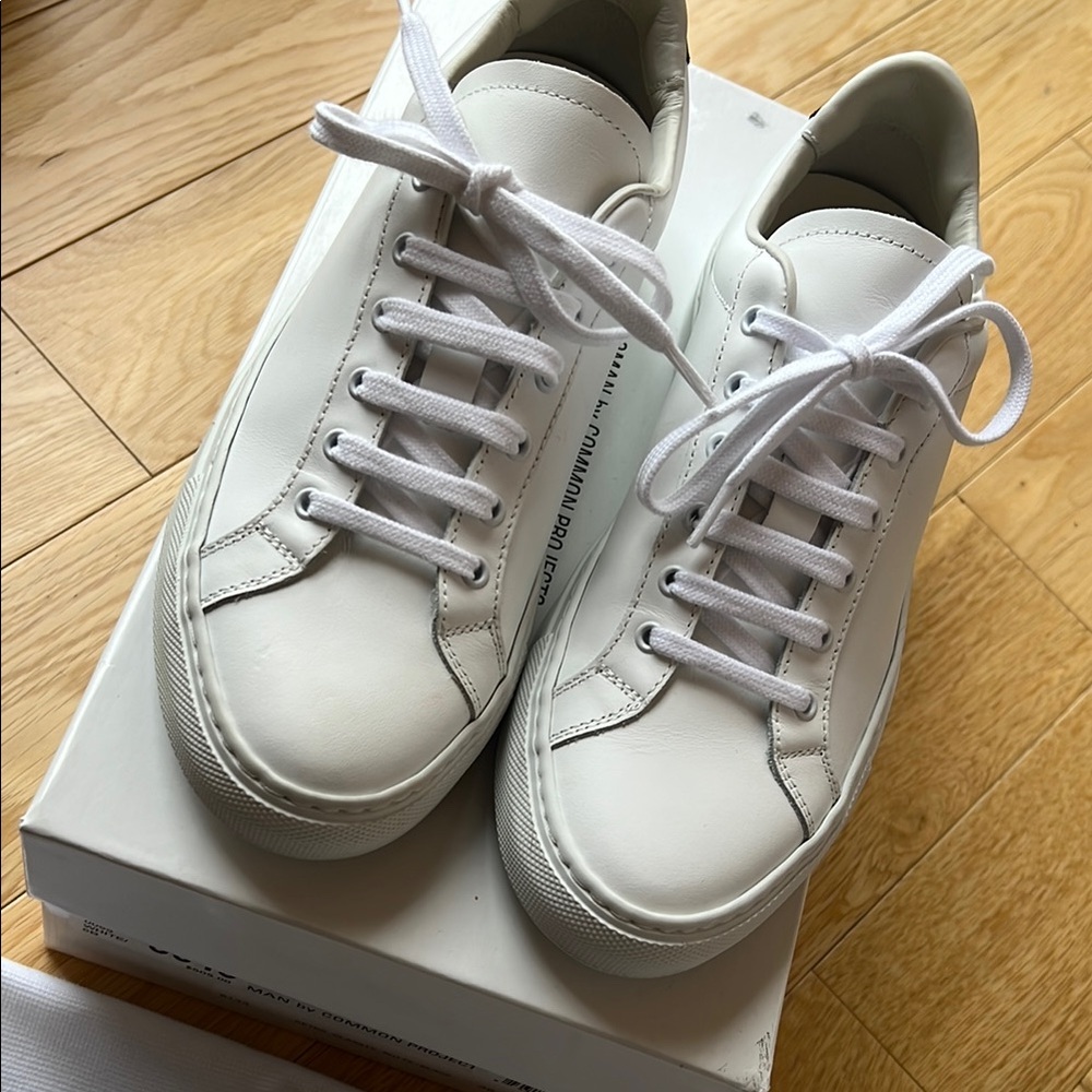 Common Projects White Leather Sneakers - Picture 3 of 8